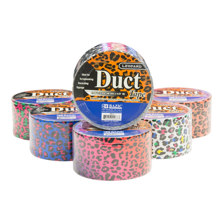 BAZIC Printed Duct Tape Leopard Pattern 1.88 X 5 Yards, 24-Pack
