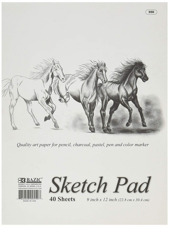 BAZIC 40 Ct. 9" X 12" Premium Sketch Pad