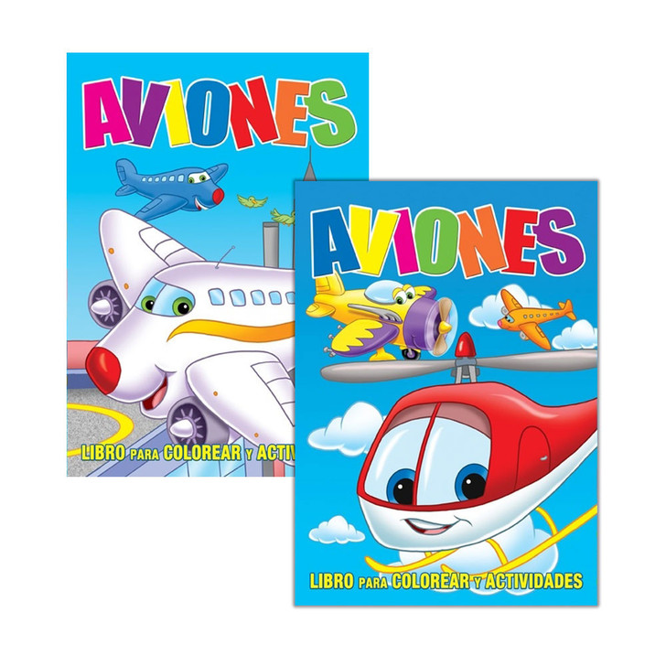 Aviones Libro Para Colorear Y Actividades 112Pg.