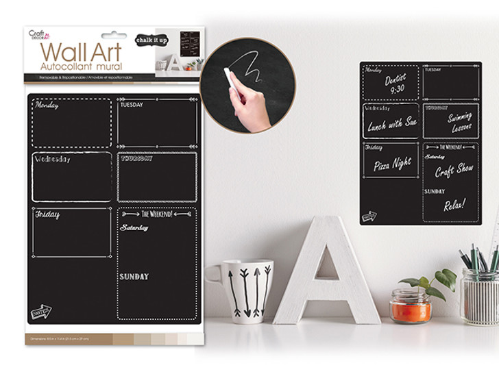 Craft Décor: 8"X10.5" Chalkboard/Wall Organizer Sticker -Item# CD989C