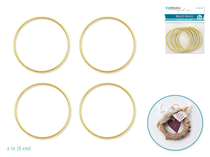 Brass Rings: 2" Round x4 -Item# WR101