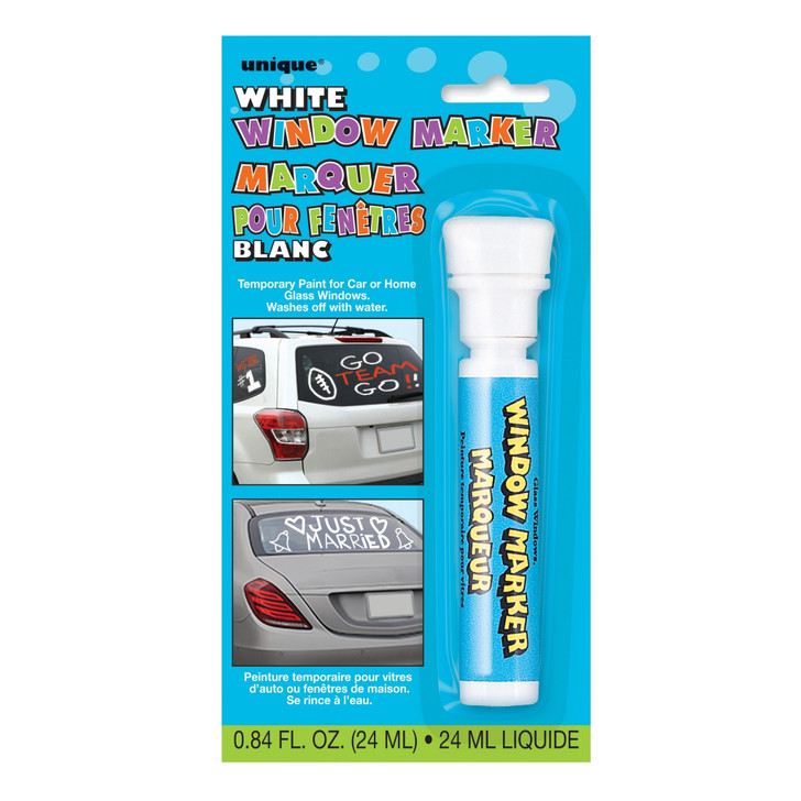 Unique Brand White Washable Window Markers, 0.84 fl.oz.