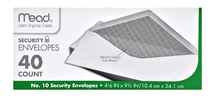 Mead 40ct. Security Envelope