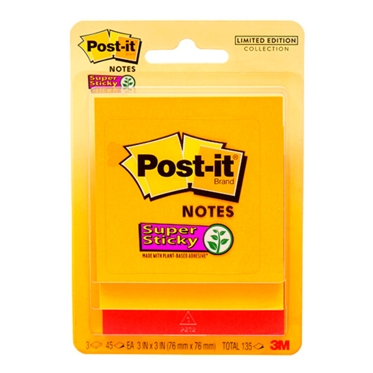 Postit® Brand 3"x3" (76mm x 76mm) 135 sheets.