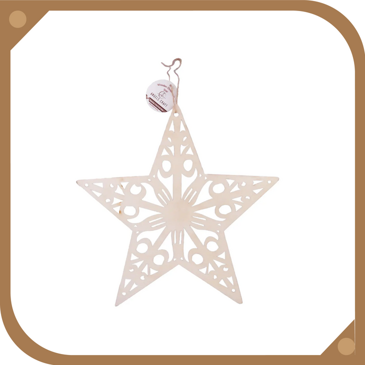 Star Shape Wood Ornament 1-pc.