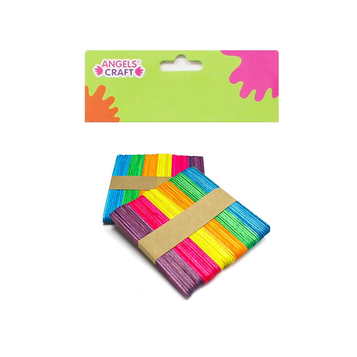 AngelsCrafts Brand" 100-Ct Color Popsicle Sticks
