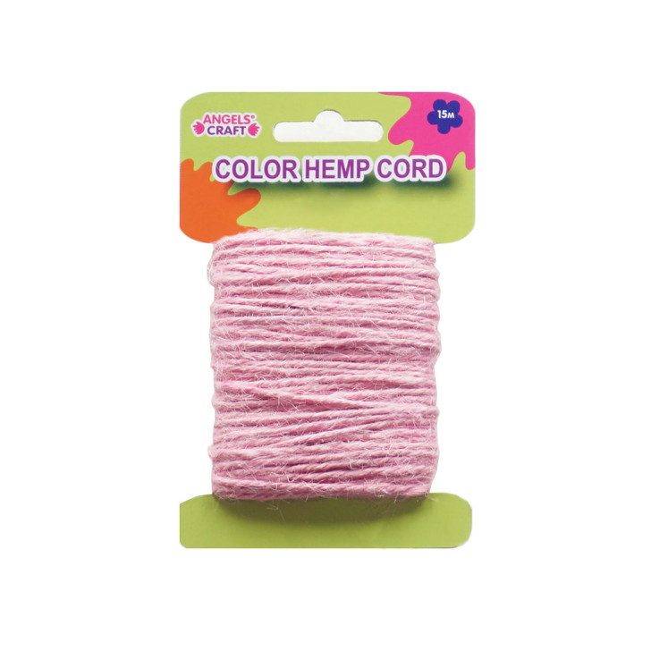 Hemp Cord-Pink Color, 15M, Medium Thickness.