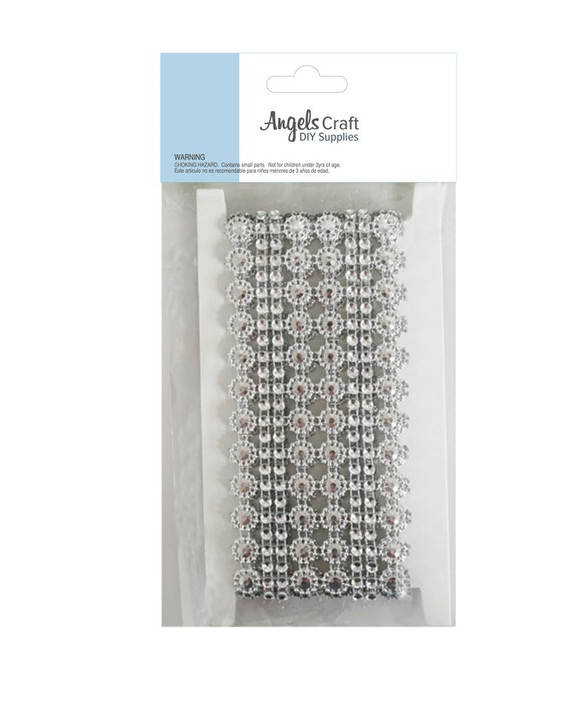 Metallic Embellishment Banding Silver /Cristal