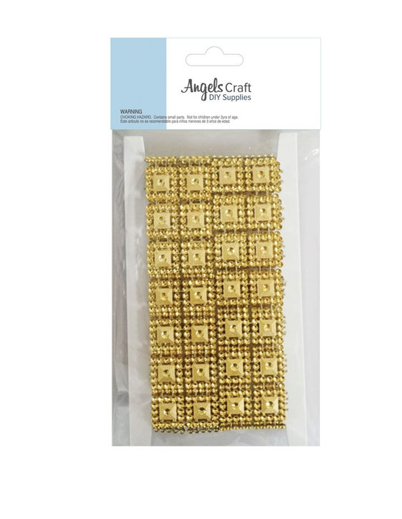 Metallic Square Embellishment Banding Gold