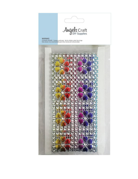 Metallic Flower Embellishment Banding Rainbow