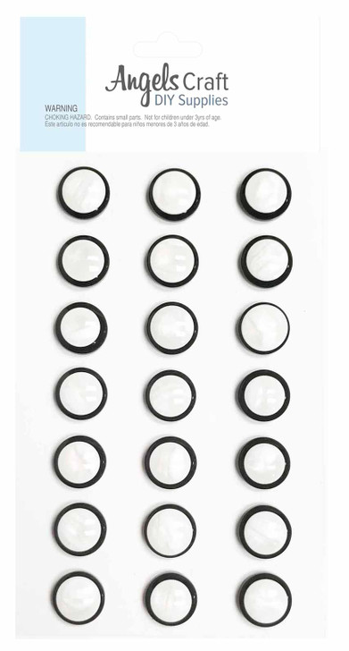 White & Black Classic Dot-Sticker. 155*71mm*12mm, 21-ct. Pk