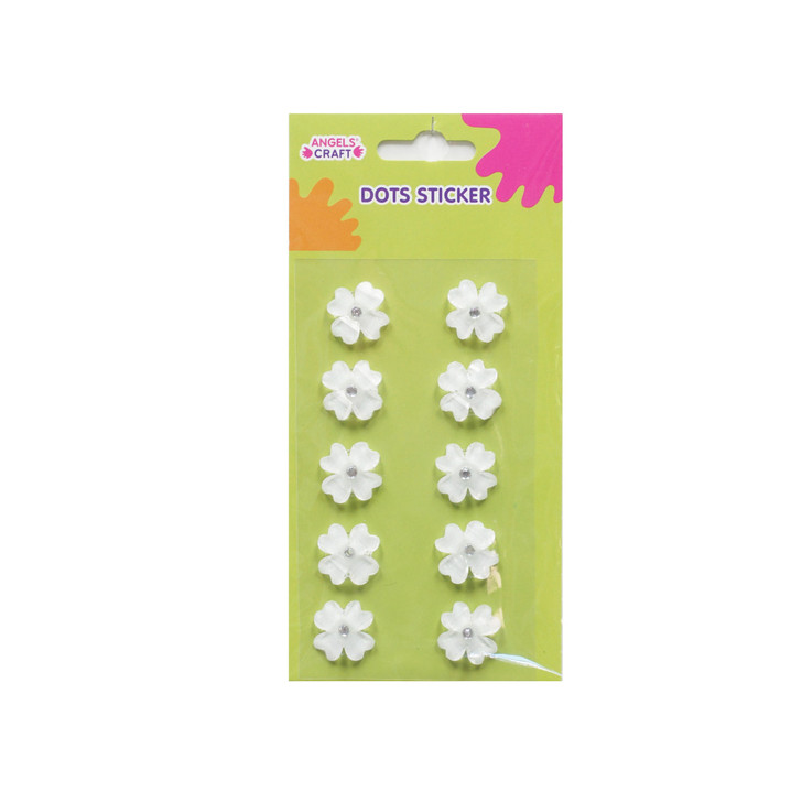 lucid-Flower with Icy stone Sticker. Finess-white Accent. 10-ct. Pk