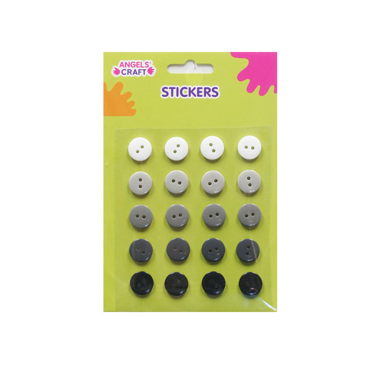 Ritz Asst Color Button Classic Sticker. 20-ct. Pk