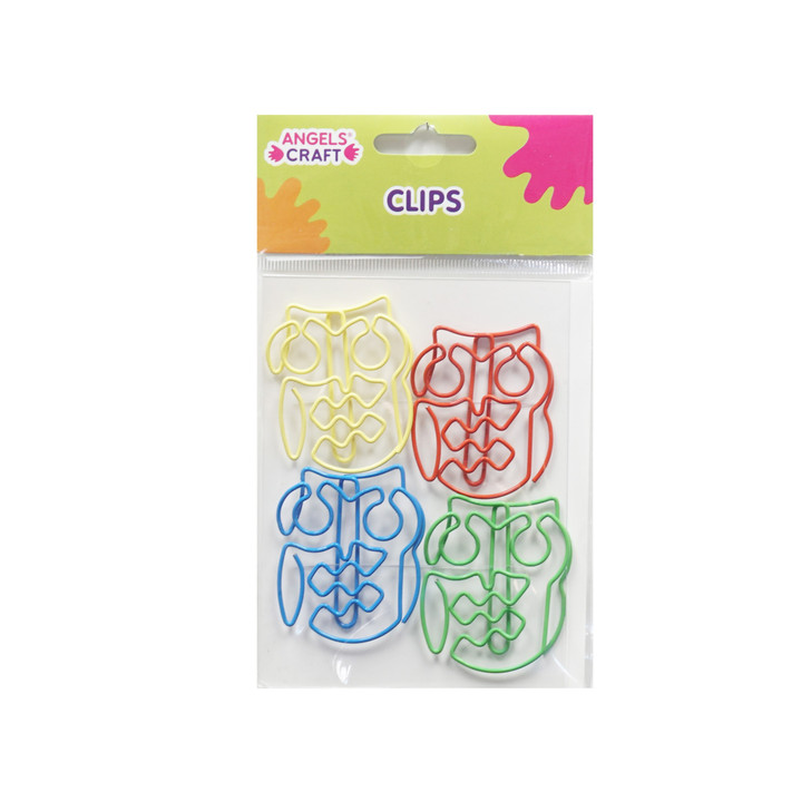 Abstract-Owl, Fine stationary Enhancement Paper Clip. 4-ct. Pk