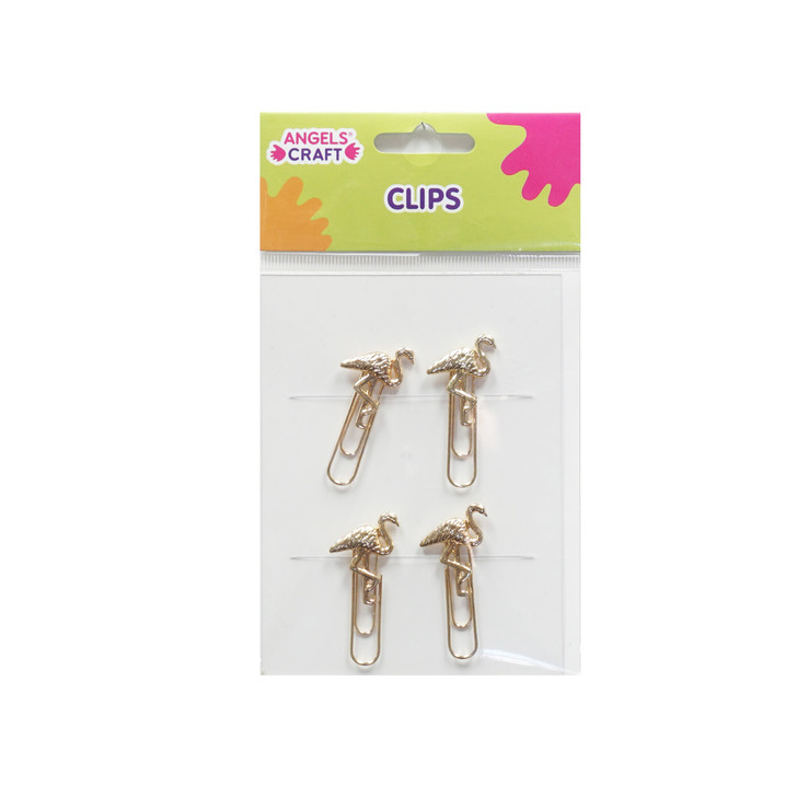Prestige Flamingo-Themed Bronze Pendant / Paper- Clip. Fine stationary Enhancement or Create elegant Jewelry Designs. 4-ct.Pk