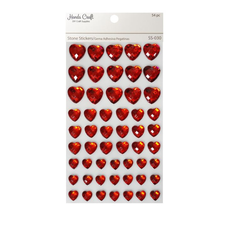 Heart Stone Sticker Red
