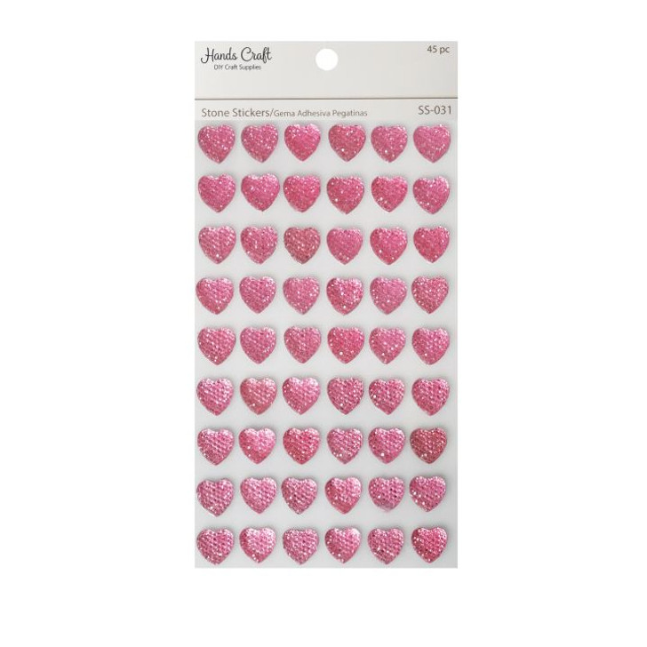 Heart Sugar Stone Sticker Pink