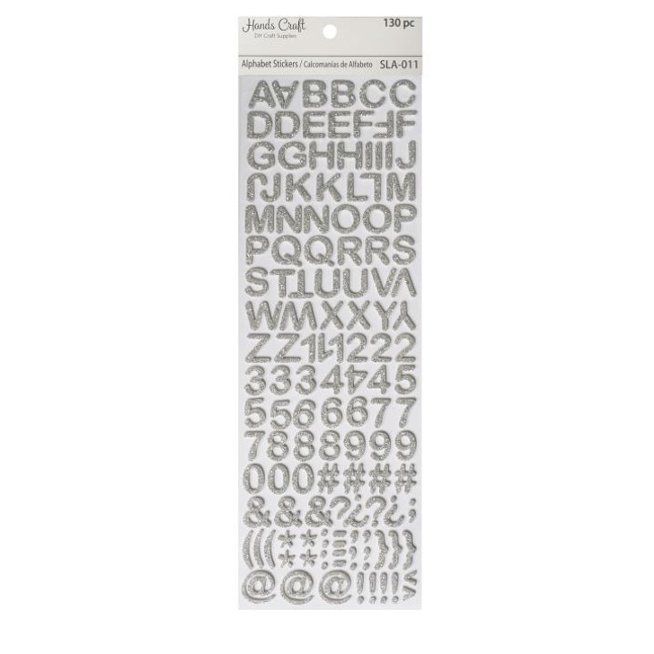Alphabet Stickers Silver Accent