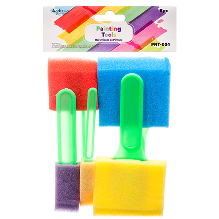 Paint Sponge Stick 5ct Assorted Size