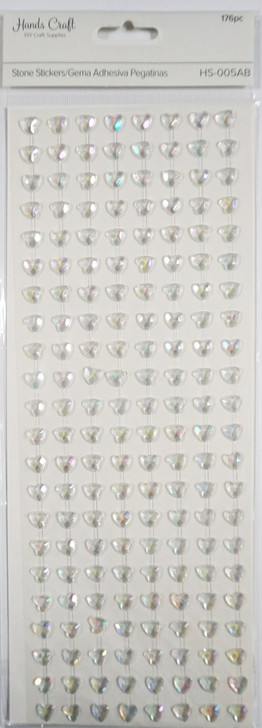 Heart Stone Sticker 7mm, 160pcs