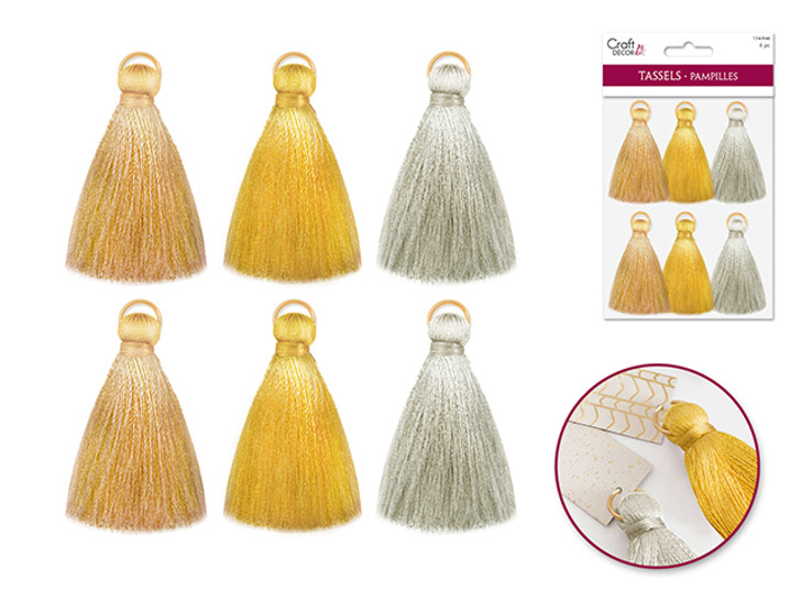 Craft Decor: 4cm Tassels x6 Asst