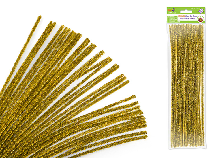 Tinsel Chenille Stems: 6mmx30cm 35/pk Glitter Pipe Cleaners