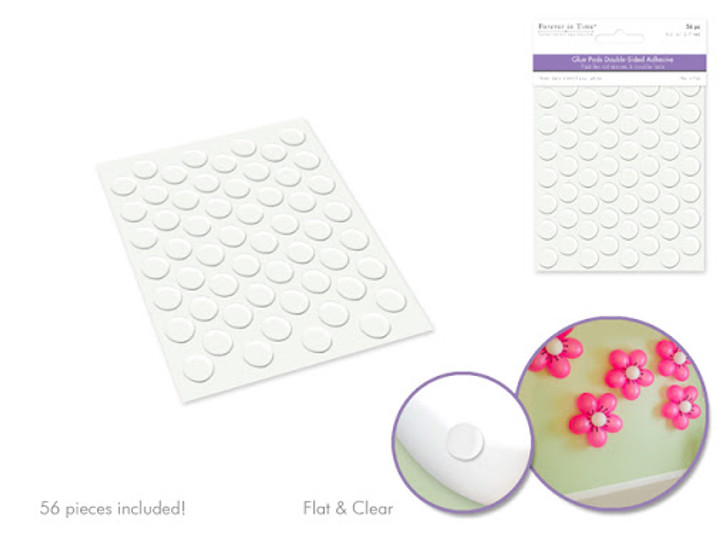 Scrapbook Glue Pads: 1/2" Rounds x52 Clear Flat Duo-Side Acidfree