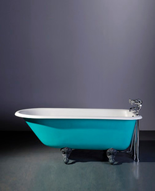 Astonian Roma 1540x770mm 2-taphole cast iron bath on ball and claw feet