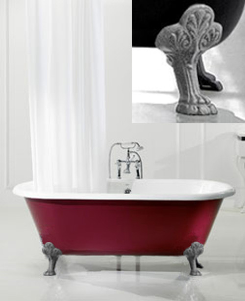 Astonian Luxor 1780x800mm no-taphole cast iron roll top bath on Nouveau feet