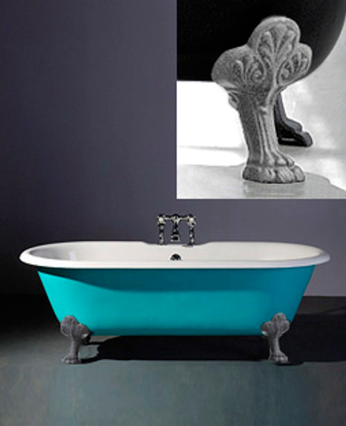 Astonian Rimini 1700x785mm 2-taphole cast iron roll top bath on Nouveau feet