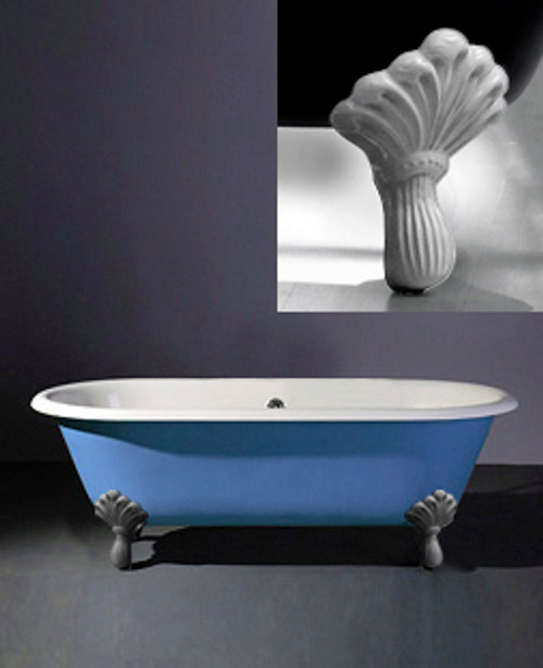 Astonian Rimini 1700x785mm no-taphole cast iron roll top bath on Regal feet