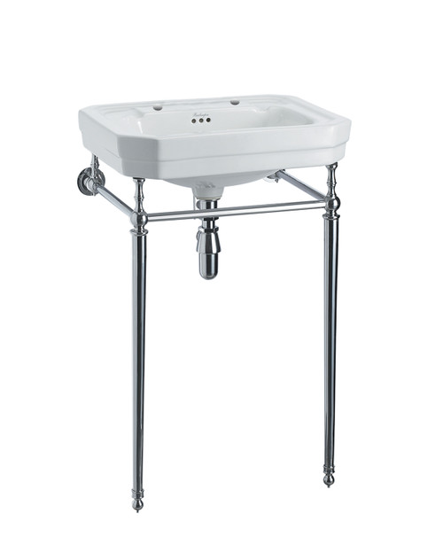 Burlington I 57cm 2-taphole basin and chrome stand