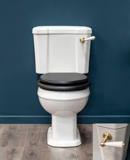 Carlton Brushed Brass Traditional High-Level Toilet with Soft