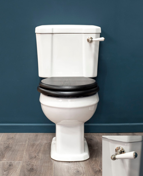 Carlton close coupled toilet suite with nickel lever