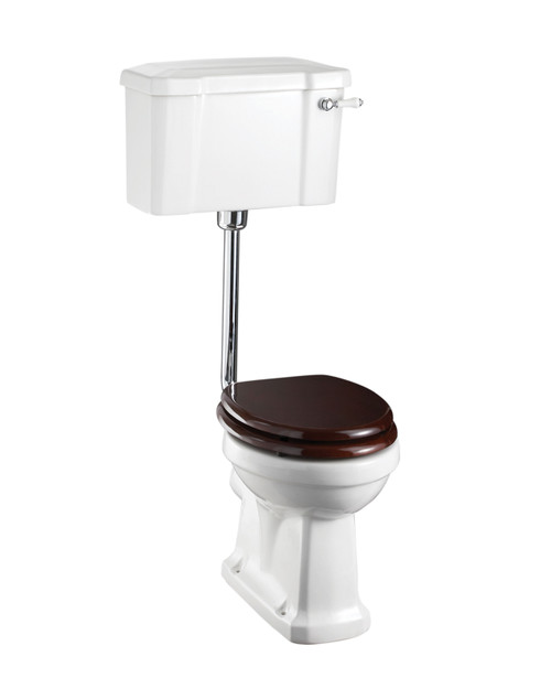Burlington 52cm low level toilet suite with chrome fittings excluding toilet seat