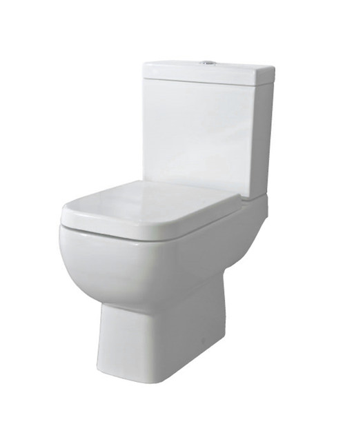 Quartz close coupled Toilet suite and soft close toilet seat white/chrome