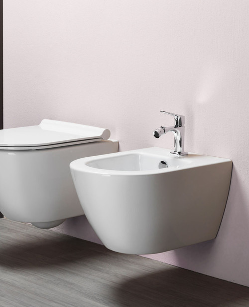 Geo Design wall hung 1-taphole bidet white