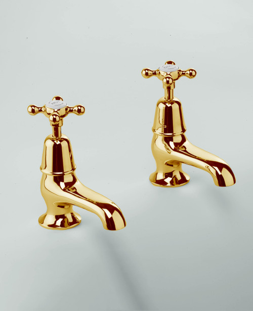 Tradition Brass bath pillar taps (pair) polished brass