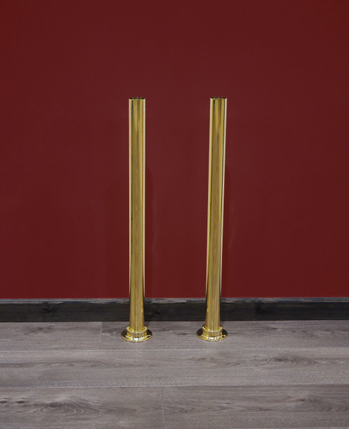 Tradition Brass 1.5inch floor pillar shrouds (pair) for Tradition bath mixers polished brass