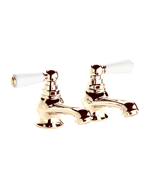 Astonian Original china lever bath pillar taps polished brass