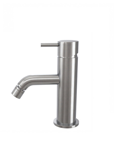 Evolution 1-hole bidet mixer brushed steel