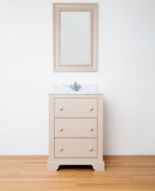 Balmoral solid oak single unit with drawers, carrara marble top and basin