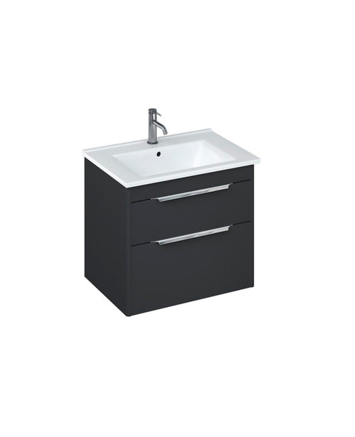 Active Pure 65cm 1-taphole basin and 2 drawer wall mounted basin unit matt grey