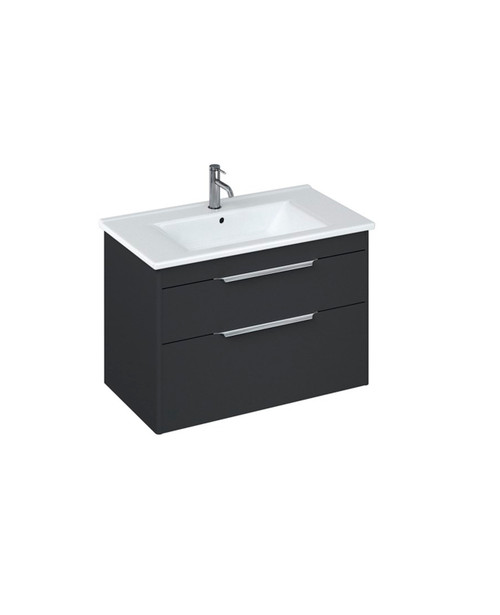 Active Pure 85cm 1-taphole basin and 2 drawer wall mounted basin unit matt grey
