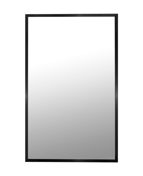 Leith 800x500mm framed rectangular mirror satin black