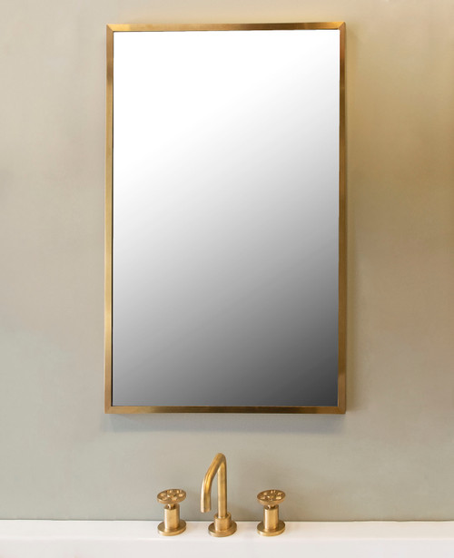 Leith 800x500mm framed rectangular mirror brass