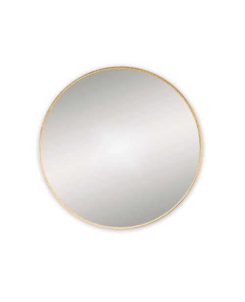 Leith 60cm round framed mirror brass