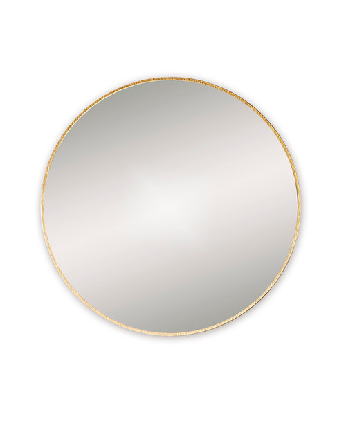 Leith 80cm round framed mirror brass