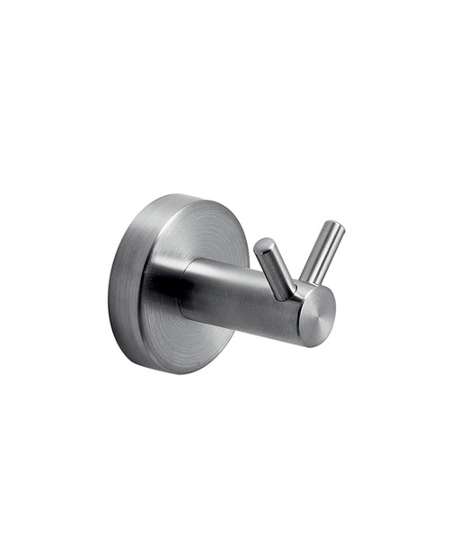 Evolution double robe hook brushed stainless steel