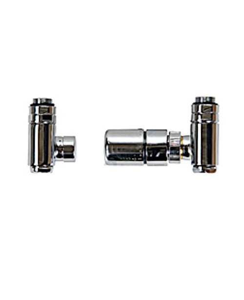 Dual Fuel thermostatic 1/2inch angled radiator valves (pair) chrome